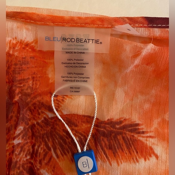 BLEU ROD BEATTIE Women's Living Color Orange Cover-up Caftan Size Small NWT - Picture 5 of 9